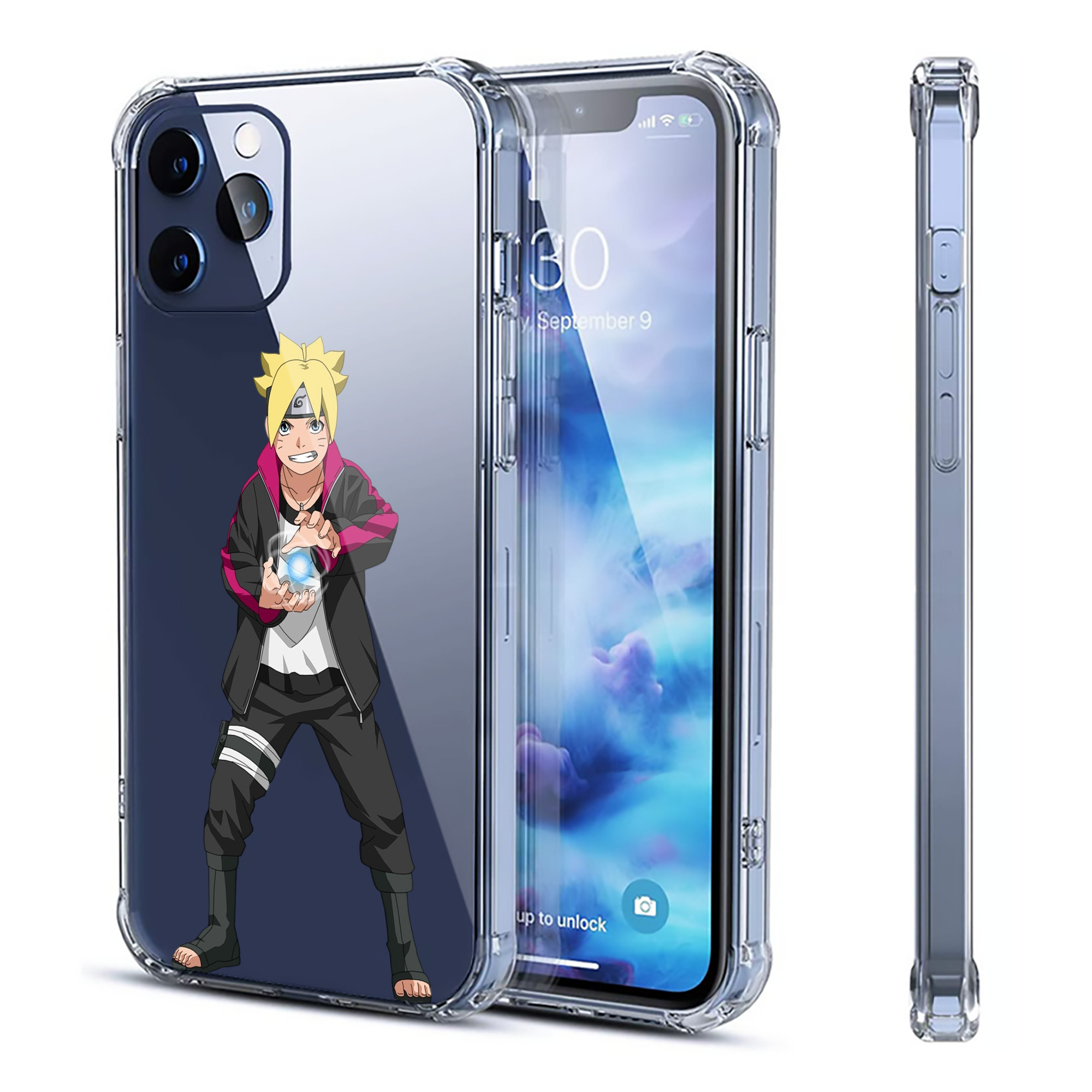 （画像用） NARUTO -ナルト- うずまき ボルト Uzumaki Boruto 【iPhone 12シリーズ対応】透明スマホケース（クリアソフトケース）